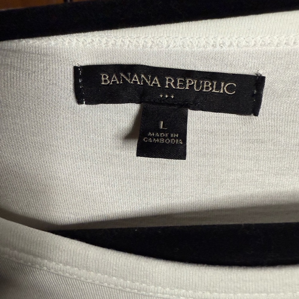 Banana Republic White Cap Sleeve Tie Front Tee - Picture 2 of 4